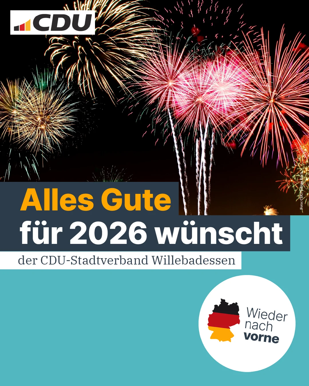 Lichteffekte explodierender Silvesterraketen